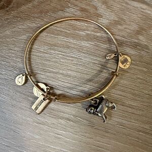 Alex and Ani Gold Cat Charm Bangle Bracelet